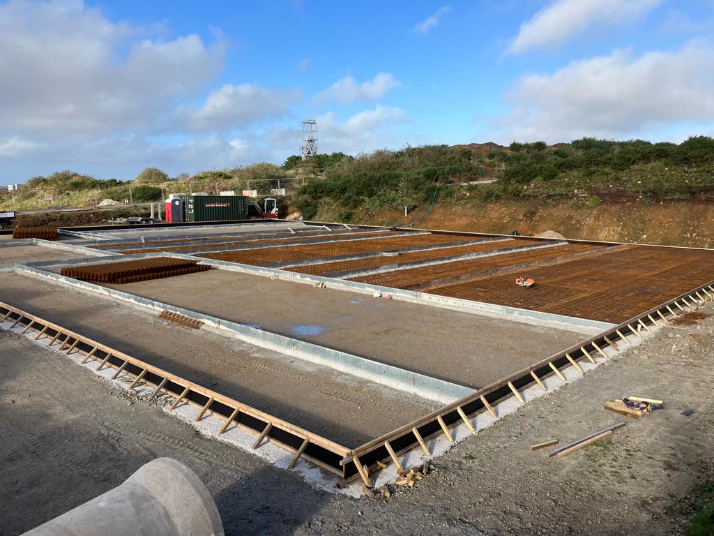 Concrete shuttering to create foundations in Cornwall